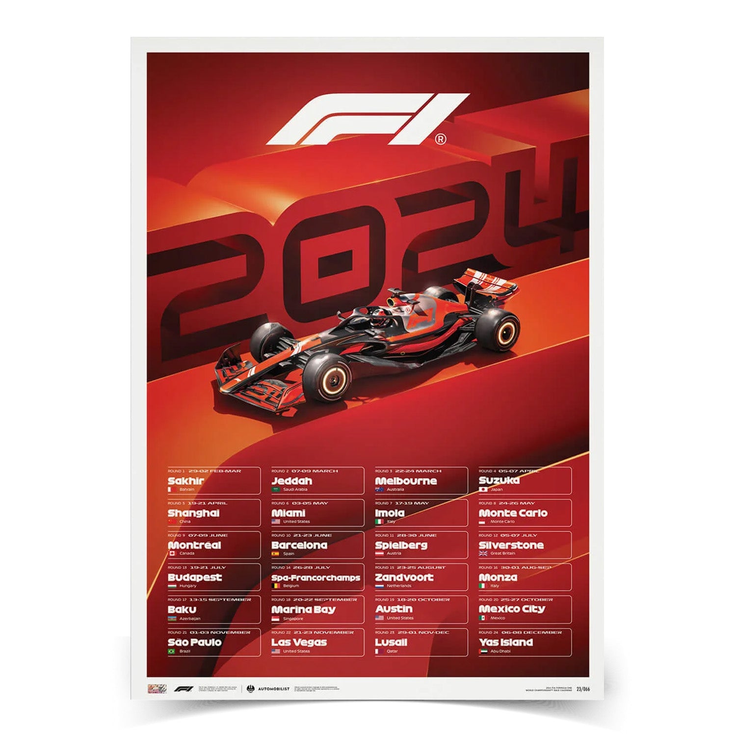 Formula 1® 2024 Season Race Calendar Grand Prix Factory